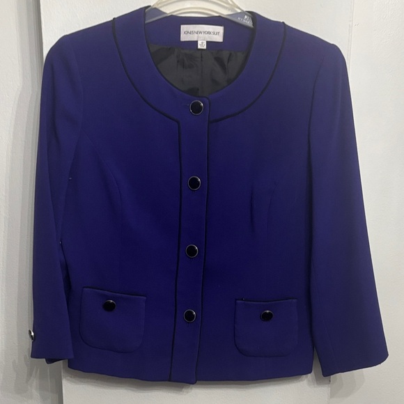 Jones New York Jackets & Blazers - Classy Jones New York Purple Blazer with Black Trim Size 12